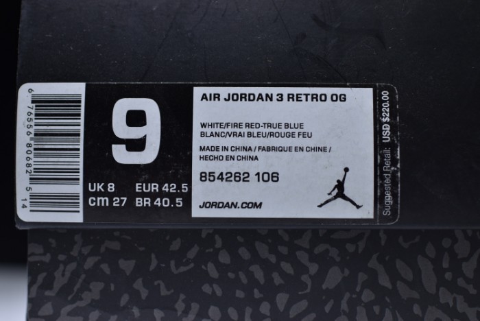 air jordan 3 retro true blue nike air first look 854262-106