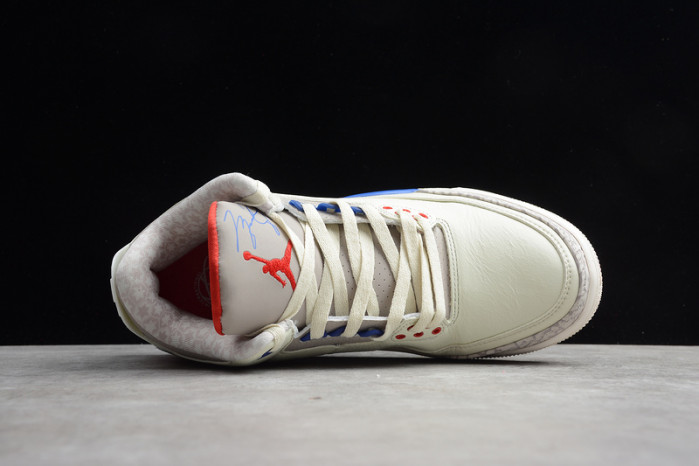 air jordan 3 retro "charity game" sail red mens 136064-140