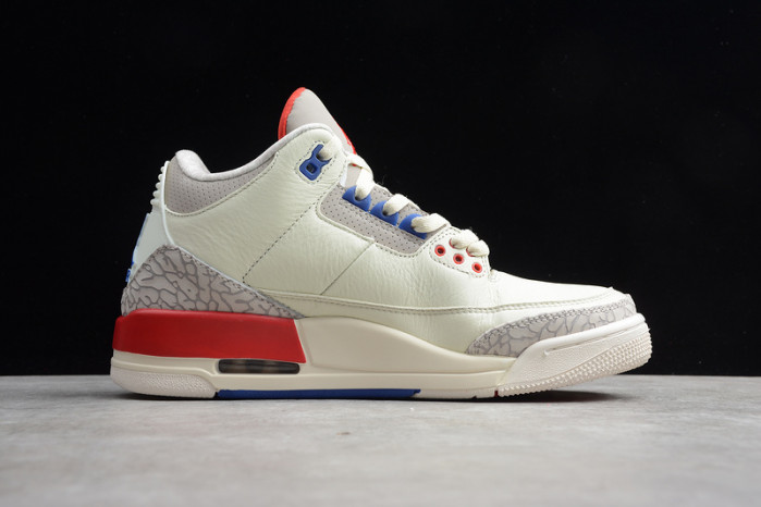 air jordan 3 retro "charity game" sail red mens 136064-140