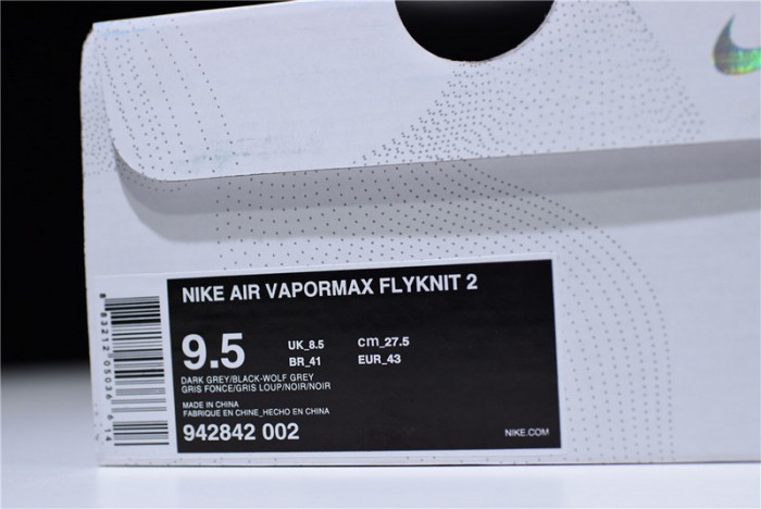 nike air vapormax flyknit 2 dark grey 942842-002