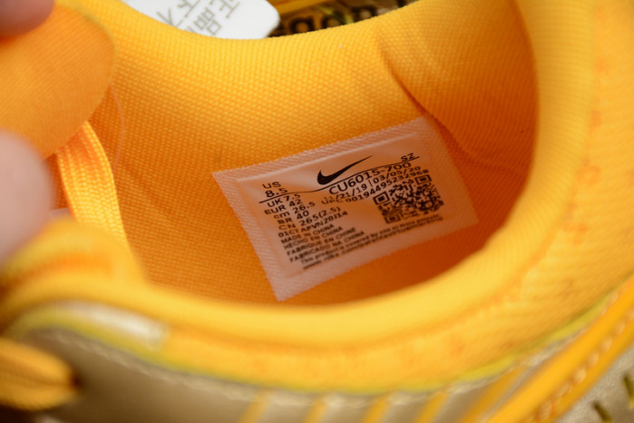 off-w x nike air rubber dunk university gold cu6015-700