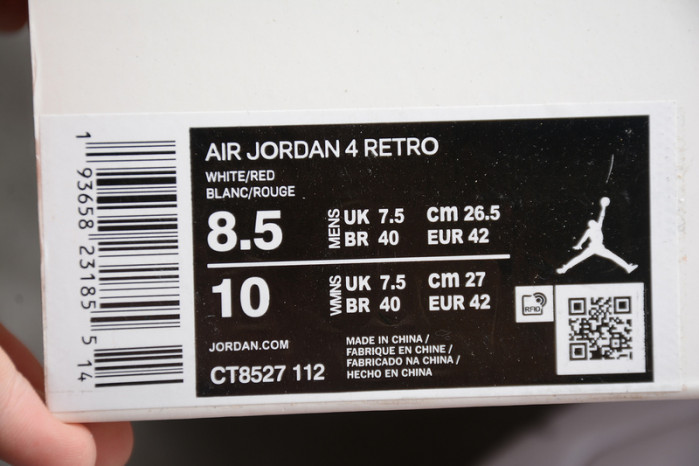 air jordan 4 retro red metallic ct8527-112